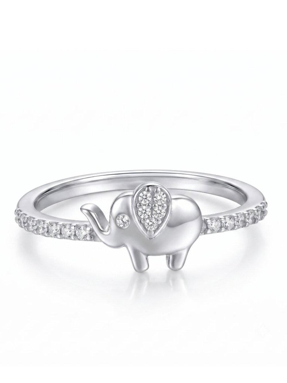 Dainty Elephant Ring, 925 Sterling Silver Size 6